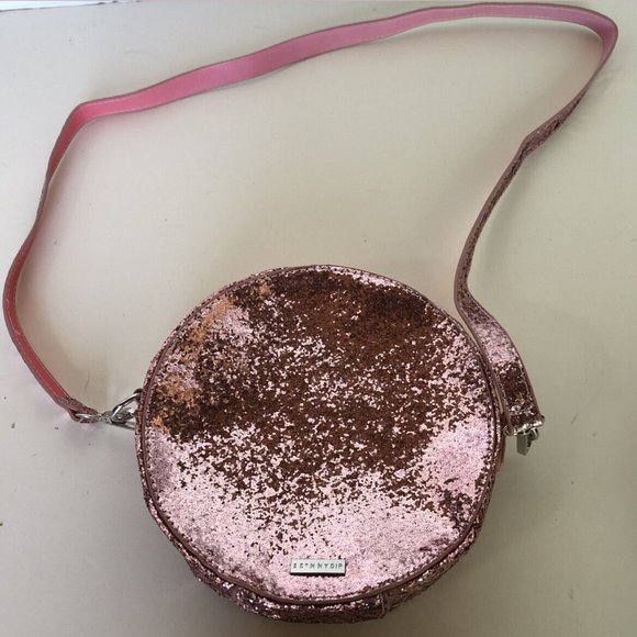 SKINNY DIP WOMEN'S ROUND CIRCLE PINK GLITTER PURSE HAND BAG - Picture 2 of 8